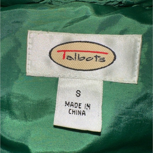 Talbots Emerald Green Puffer Vest Size Small, Soft, Everyday Wear, Fur Trimmed - Picture 4 of 7